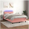 Image de Boxspring met matras en LED fluweel roze 120x200 cm3134638