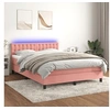 Image de Boxspring met matras en LED fluweel roze 140x190 cm3134644