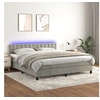 Image de Boxspring met matras en LED fluweel lichtgrijs 160x200 cm3134651