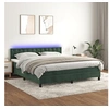 Image de Boxspring met matras en LED fluweel donkergroen 160x200 cm3134654