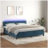 Image de Boxspring met matras en LED fluweel donkerblauw 160x200 cm3134655