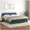 Image de Boxspring met matras en LED fluweel donkergroen 180x200 cm3134660
