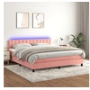 Image de Boxspring met matras en LED fluweel roze 180x200 cm3134662