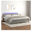 Image de Boxspring met matras en LED fluweel lichtgrijs 200x200 cm3134663