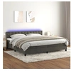 Image de Boxspring met matras en LED fluweel donkergrijs 200x200 cm3134664