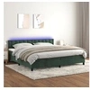 Image de Boxspring met matras en LED fluweel donkergroen 200x200 cm3134666