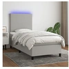 Image de Boxspring met matras en LED stof lichtgrijs 80x200 cm3134669
