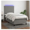 Image de Boxspring met matras en LED stof donkergrijs 80x200 cm3134670