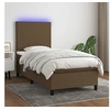 Image de Boxspring met matras en LED stof donkerbruin 80x200 cm3134672