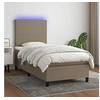 Image de Boxspring met matras en LED stof taupe 80x200 cm3134673