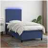 Image de Boxspring met matras en LED stof blauw 90x190 cm3134683