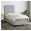 Image de Boxspring met matras en LED stof lichtgrijs 90x200 cm3134685