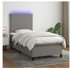 Image de Boxspring met matras en LED stof donkergrijs 90x200 cm3134686