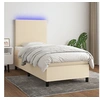 Image de Boxspring met matras en LED stof cràmekleurig 80x200 cm3134690