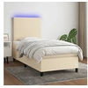Image de Boxspring met matras en LED stof cràmekleurig 100x200 cm3134698