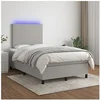 Image de Boxspring met matras en LED stof lichtgrijs 120x200 cm3134701