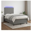 Image de Boxspring met matras en LED stof donkergrijs 120x200 cm3134702