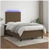 Image de Boxspring met matras en LED stof donkerbruin 120x200 cm3134704