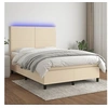Image de Boxspring met matras en LED stof cràmekleurig 140x190 cm3134714