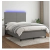 Image de Boxspring met matras en LED stof donkergrijs 140x200 cm3134718