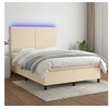 Image de Boxspring met matras en LED stof cràmekleurig 140x200 cm3134722