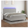 Image de Boxspring met matras en LED stof lichtgrijs 160x200 cm3134725
