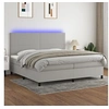 Image de Boxspring met matras en LED stof lichtgrijs 200x200 cm3134741