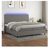 Image de Boxspring met matras en LED stof donkergrijs 200x200 cm3134742
