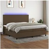 Image de Boxspring met matras en LED stof donkerbruin 200x200 cm3134744