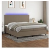 Image de Boxspring met matras en LED stof taupe 200x200 cm3134745
