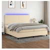 Image de Boxspring met matras en LED stof cràmekleurig 200x200 cm3134746