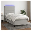 Image de Boxspring met matras en LED stof lichtgrijs 90x200 cm3134765
