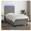 Image de Boxspring met matras en LED stof donkergrijs 90x200 cm3134766
