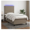 Image de Boxspring met matras en LED stof taupe 100x200 cm3134777