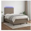 Image de Boxspring met matras en LED stof taupe 120x200 cm3134785