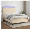 Image de Boxspring met matras en LED stof cràmekleurig 140x200 cm3134802
