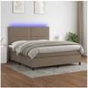 Image de Boxspring met matras en LED stof taupe 180x200 cm3134817
