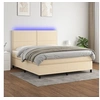 Image de Boxspring met matras en LED stof cràmekleurig 180x200 cm3134818