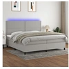 Image de Boxspring met matras en LED stof lichtgrijs 200x200 cm3134821
