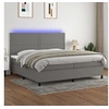 Image de Boxspring met matras en LED stof donkergrijs 200x200 cm3134822