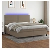 Image de Boxspring met matras en LED stof taupe 200x200 cm3134825