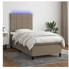 Image de Boxspring met matras en LED stof taupe 80x200 cm3134833