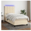 Image de Boxspring met matras en LED stof cràmekleurig 90x190 cm3134842