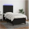 Image de Boxspring met matras en LED stof zwart 90x200 cm3134847