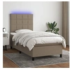 Image de Boxspring met matras en LED stof taupe 100x200 cm3134857