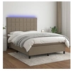 Image de Boxspring met matras en LED stof taupe 140x200 cm3134881