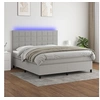 Image de Boxspring met matras en LED stof lichtgrijs 180x200 cm3134893