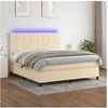 Image de Boxspring met matras en LED stof cràmekleurig 180x200 cm3134898