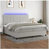 Image de Boxspring met matras en LED stof lichtgrijs 200x200 cm3134901