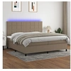 Image de Boxspring met matras en LED stof taupe 200x200 cm3134905
